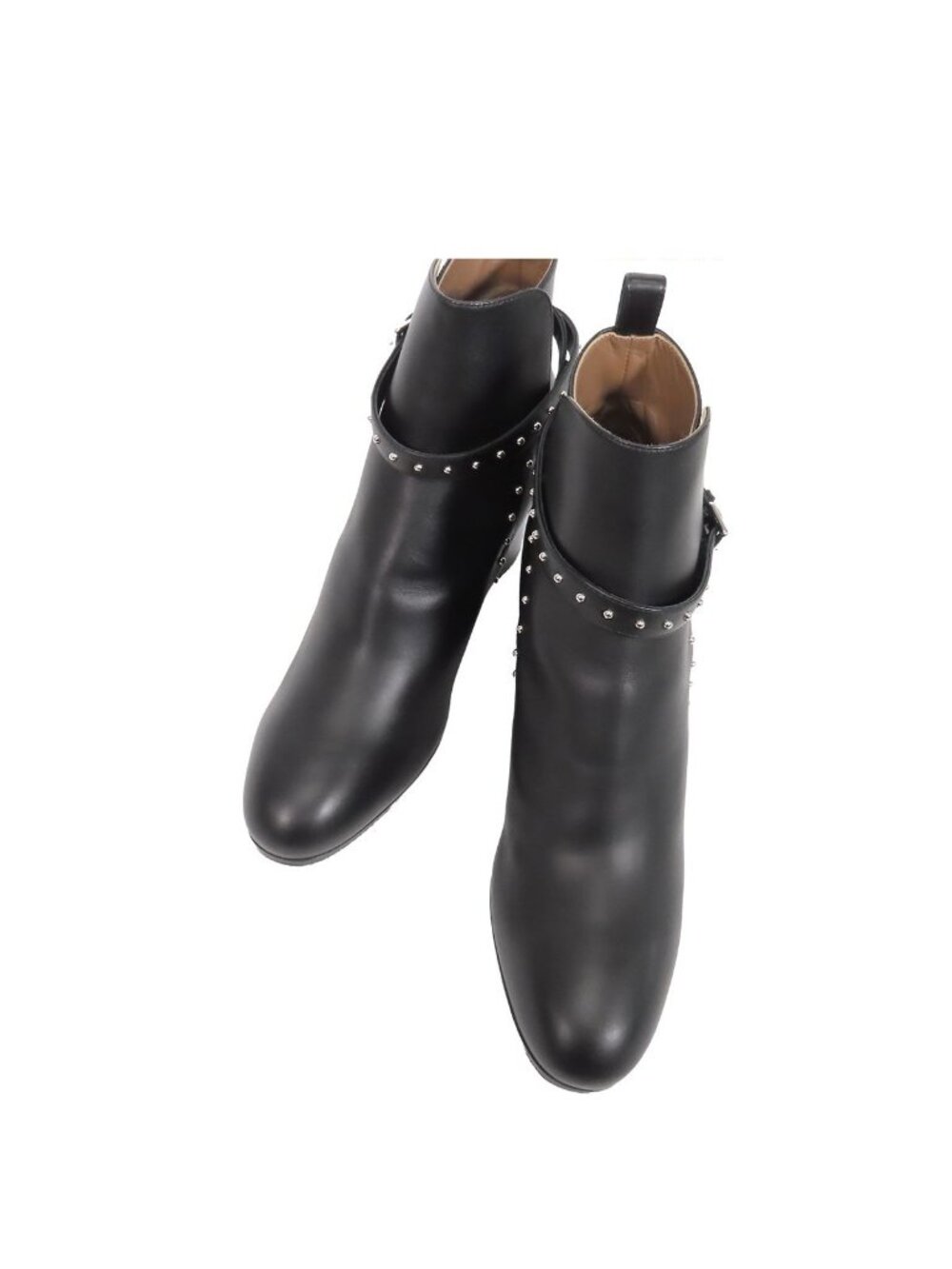 Hermes Ankle Boots Black Silver Leather Studs